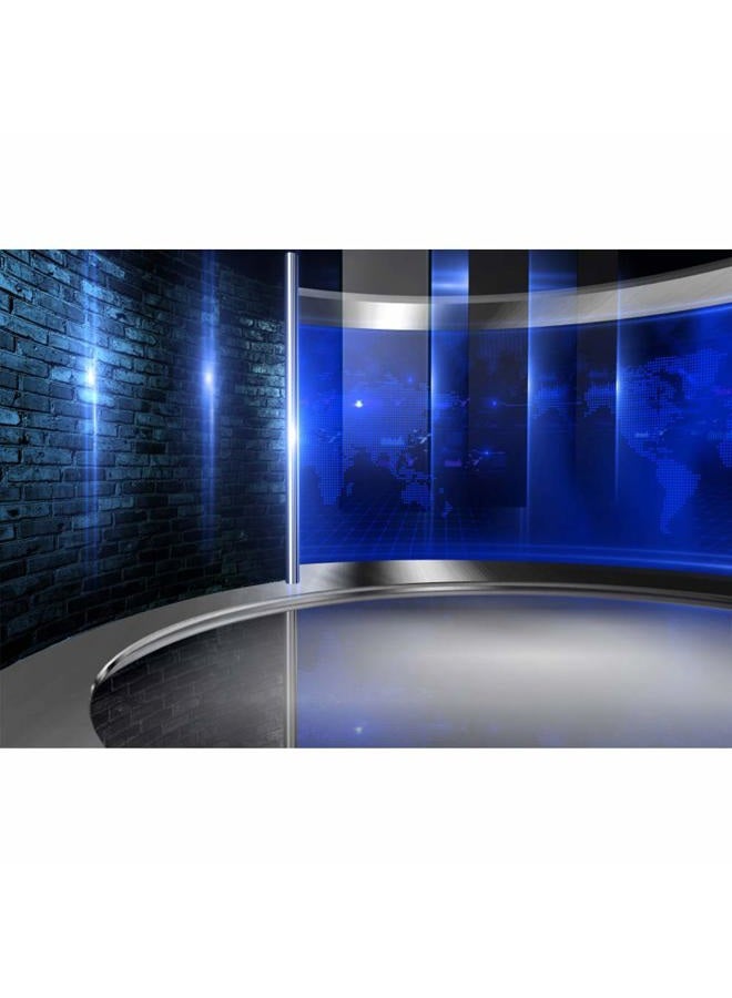 CSFOTO 10x8ft Studio Backdrop News Broadcasting Display Screens Concert Interview Weather Forecast Program Studio Background for Photography Video Conferencing Background Live Video Decor Supplies - Image 1