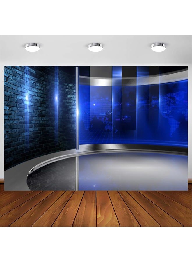 CSFOTO 10x8ft Studio Backdrop News Broadcasting Display Screens Concert Interview Weather Forecast Program Studio Background for Photography Video Conferencing Background Live Video Decor Supplies - Image 2