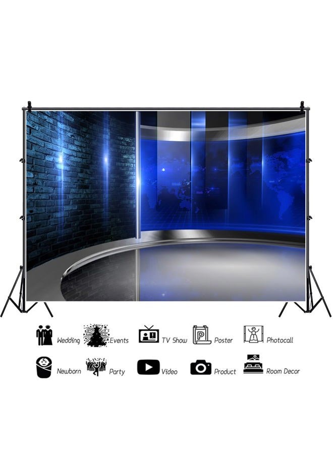 CSFOTO 10x8ft Studio Backdrop News Broadcasting Display Screens Concert Interview Weather Forecast Program Studio Background for Photography Video Conferencing Background Live Video Decor Supplies - Image 4