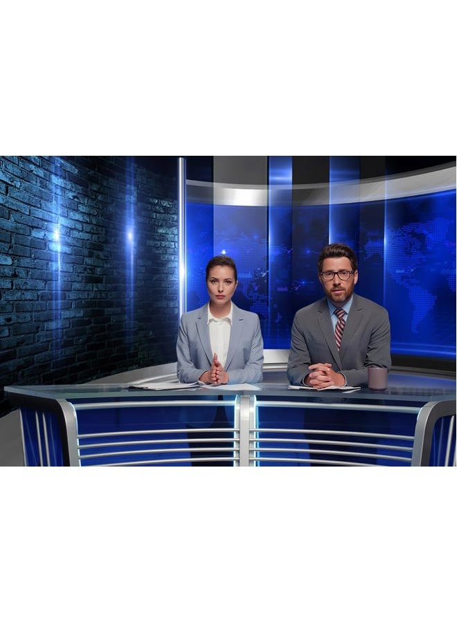 CSFOTO 10x8ft Studio Backdrop News Broadcasting Display Screens Concert Interview Weather Forecast Program Studio Background for Photography Video Conferencing Background Live Video Decor Supplies - Image 5