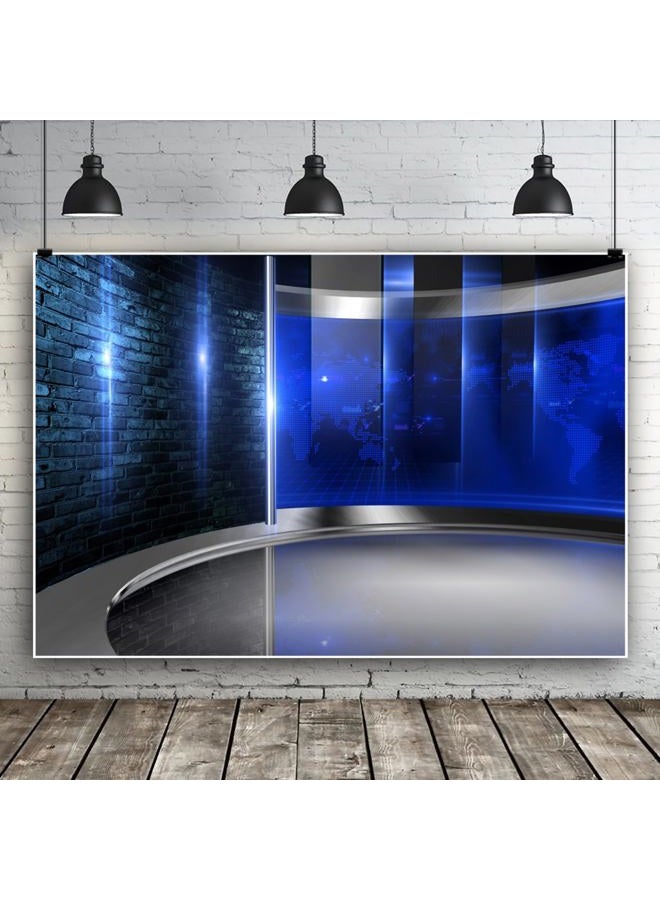 CSFOTO 10x8ft Studio Backdrop News Broadcasting Display Screens Concert Interview Weather Forecast Program Studio Background for Photography Video Conferencing Background Live Video Decor Supplies - Image 3