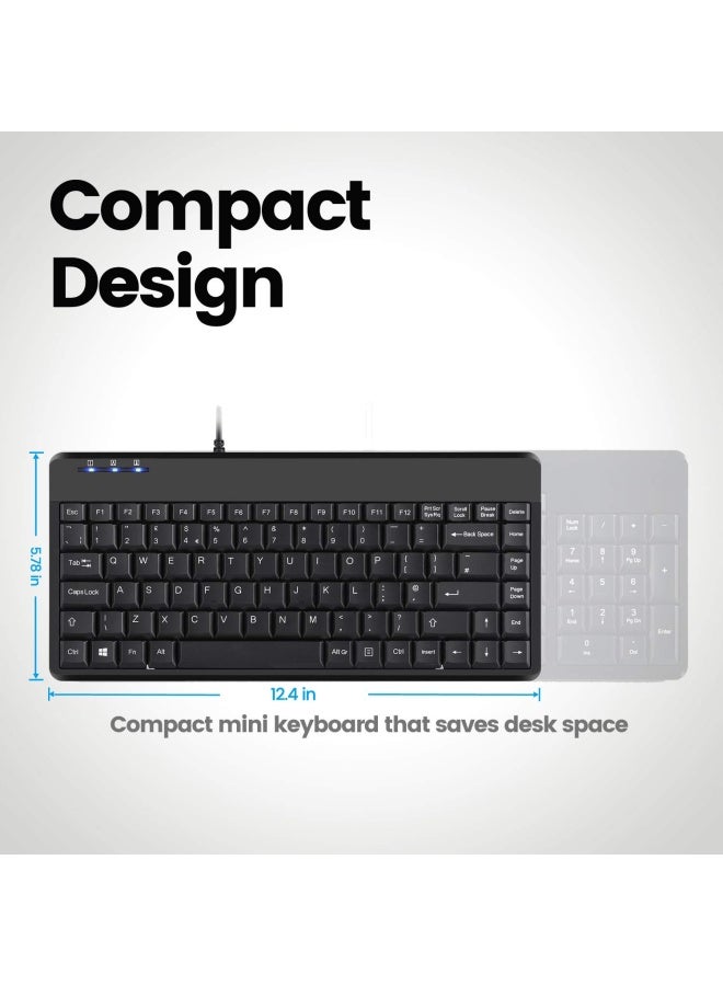 Perixx Periboard-409P Wired Ps2 Mini Keyboard  Black  Us English Layout - Image 3