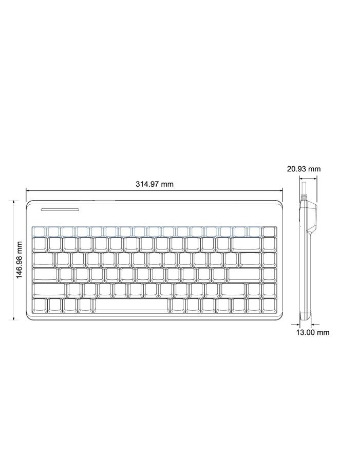Perixx Periboard-409P Wired Ps2 Mini Keyboard  Black  Us English Layout - Image 5