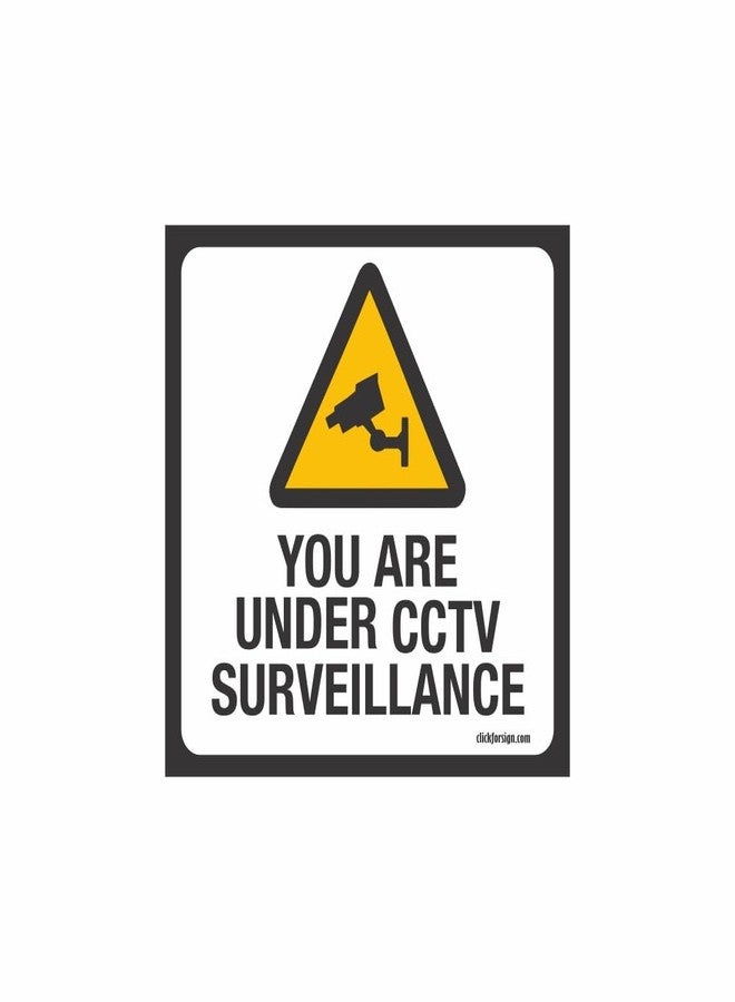Clickforsign Weather Resistant Long Lasting UV Protected you are under CCTV surveillance Sign Stickers (5.5 x 5.5 inch)- Pack of 4 - Image 1