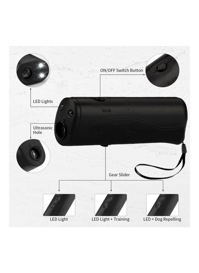 Excefore LED Ultrasonic Dog Trainer Device, 2 Pcs Handheld 3 in 1 Dog Training Device Dog Barking Control Devices with LED Flashlight for Dog Puppy Stop Barking Training Tool  - Image 2