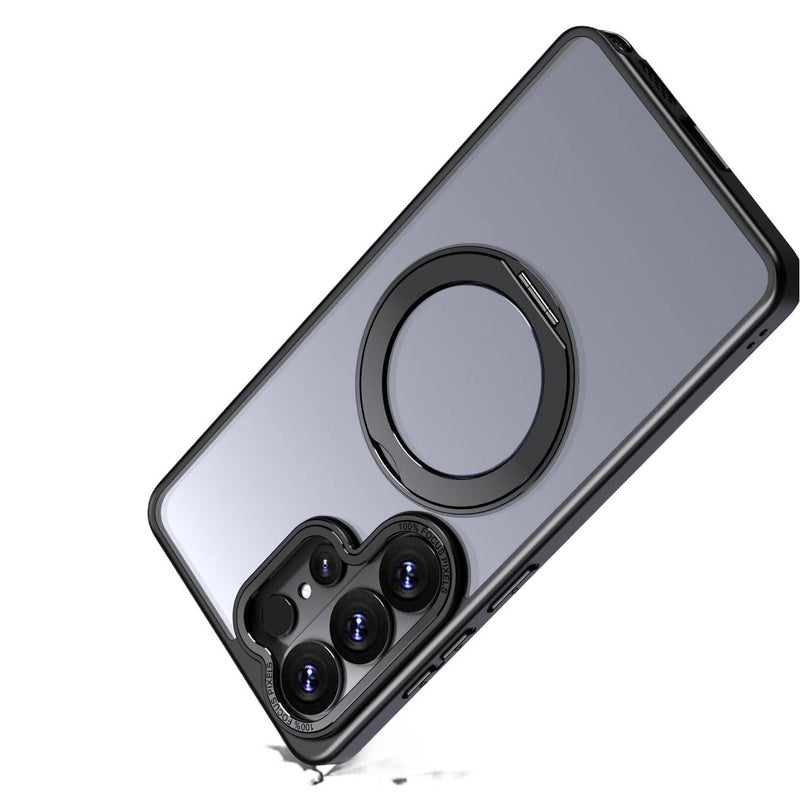 غطاء MagSafe | حلقة دوارة 360 درجة | بنفسجي | TPU+Acrylic | حامل قائم | لـ samsungs22ultra/s23ultra - Image 3