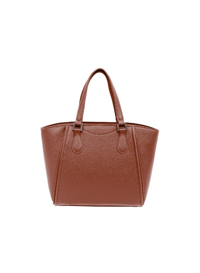 فوسكا شنطة Foska يد كبيرة (توت) وكتف نسائية – تصميم هيكلي وأنيق للعمل لون بني – مقاس 35.5x29 سم - Image 4