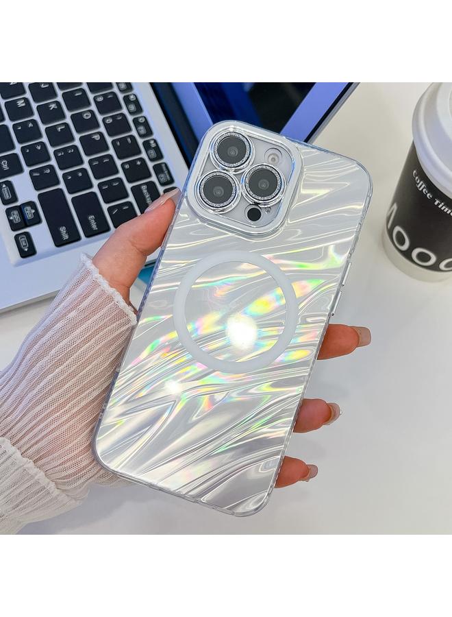 S-TOP Case For iPhone 14 Pro Plating Texture MagSafe TPU Phone Case with Glitter Lens Film - Image 1