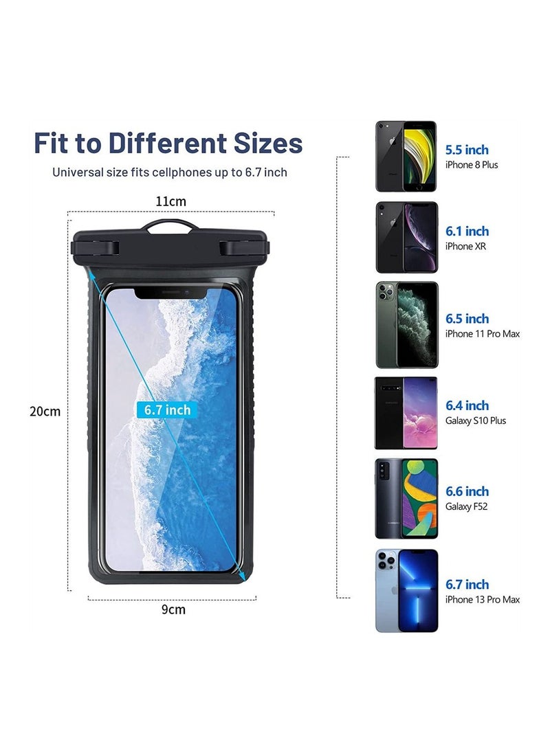 SYOSI - Universal Waterproof Phone Case, IPX8 Shockproof Waterproof Phone Pouch Dry Bag, for iPhone 14 13 12 11 Pro Max, 2 PCS - Image 1