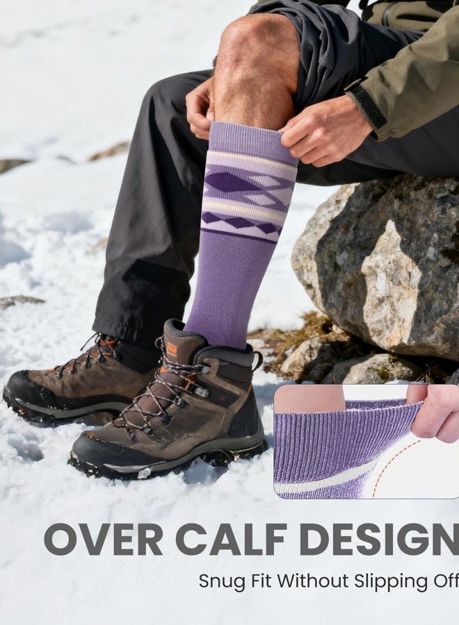 OutdoorMaster Ski Socks, Merino Wool Ski Socks for Men & Women, Thermal Winter Warm & Breathable Snowboarding Socks for Cold Weather, Over The Calf Non-Slip Cuff, Machine Washable - Image 4