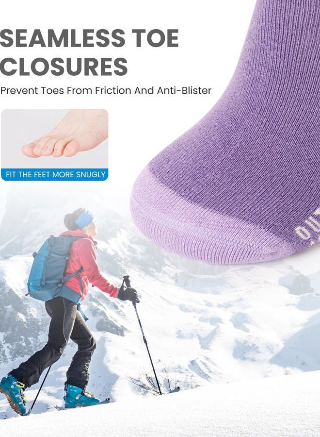 OutdoorMaster Ski Socks, Merino Wool Ski Socks for Men & Women, Thermal Winter Warm & Breathable Snowboarding Socks for Cold Weather, Over The Calf Non-Slip Cuff, Machine Washable - Image 5