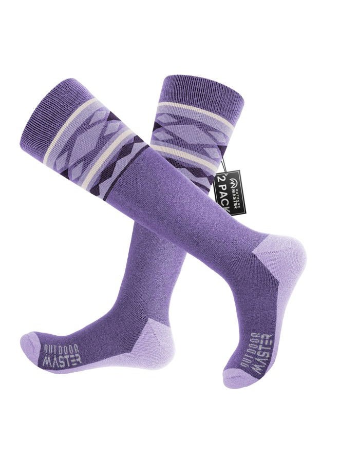 OutdoorMaster Ski Socks, Merino Wool Ski Socks for Men & Women, Thermal Winter Warm & Breathable Snowboarding Socks for Cold Weather, Over The Calf Non-Slip Cuff, Machine Washable - Image 1