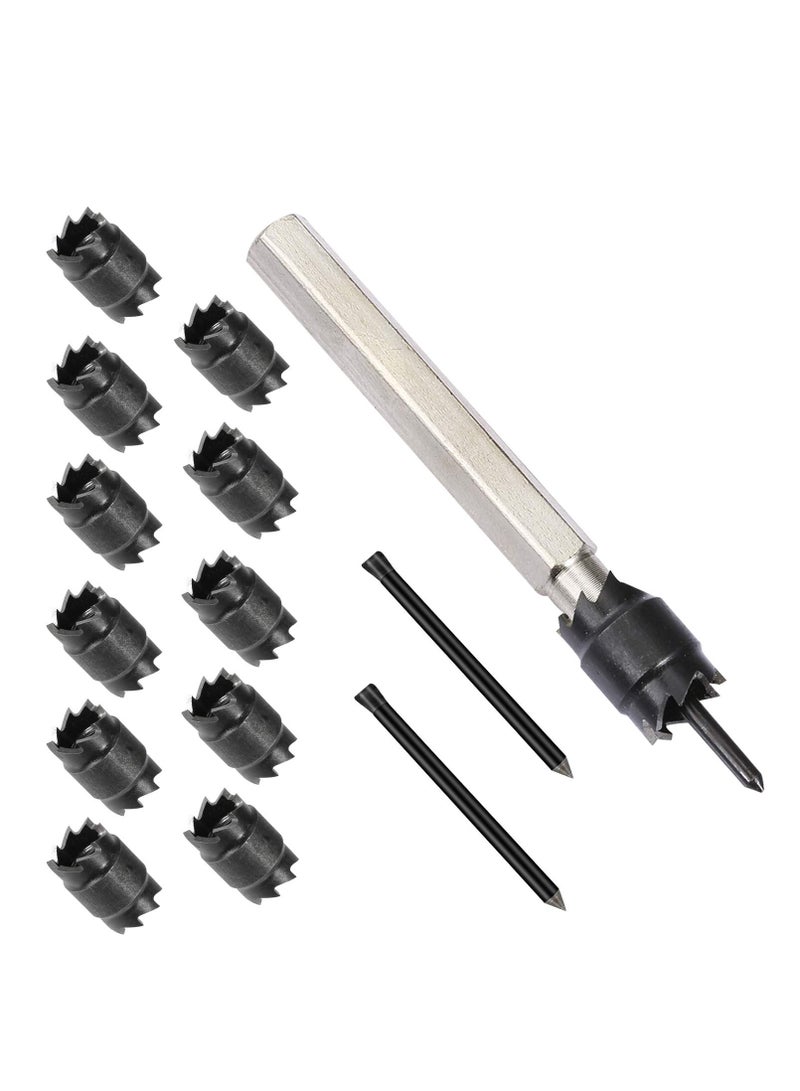 Spot Weld Cutter Set Double Sided 13 Pcs,3/8 HSS Spot Weld Cutter Remover Drill Bits Hex Sheet Metal Hole Cutter Remover Kit for Power Drill Spot Welding - Image 1