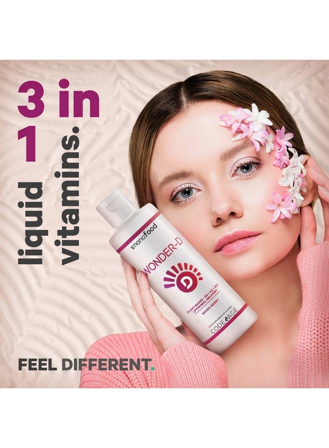 Codeage Liposomal Wonder-D, Vegan Cholecalciferol Vitamin D3 1000 IU Liquid Drops Supplement, Plant-Based Vitamins B12 & K2, Non-GMO Sunflower Phospholipids, Vitamin E, Mixed Berry Flavor, 7.6 fl oz - Image 5