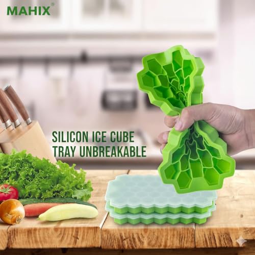 MAHIX (Pack of 3) Ice Cube Tray with Lid for All Types of Drink and Water, Honey Cone Shape Ice Tray, Durable Ice Cube Tray for Freezer, (Honey Cone 3 Pack) - Image 4
