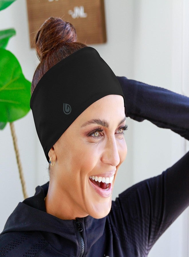 Gymwrap Bandi+ 2.0 Double-Layer Edge Protection Headband Set - Sweat-Wicking Non-Slip Sports Headbands for Women and Men, Headwraps For Running, Gym, Basketball, Unisex - Black & Shadow, 2 Pack - Image 2