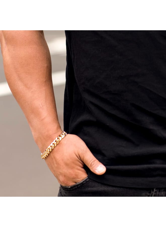 LIFETIME JEWELRY 9mm Miami Curb Cuban Link Chain Bracelet 24k Real Gold Plated (Gold, 9 inches) - Image 2