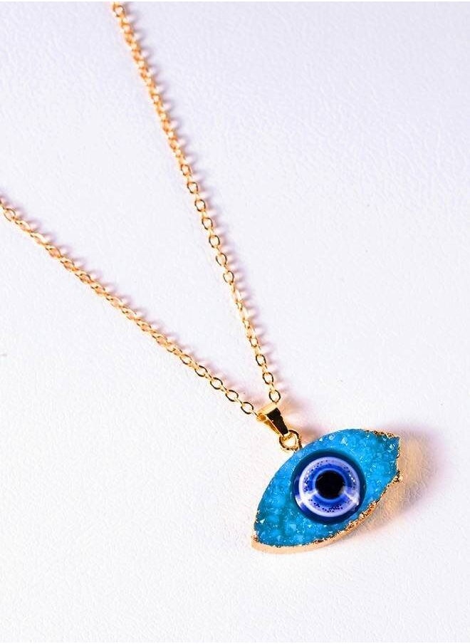 Elite Dose Gold Plated Evil Eye Turquoise Pendant Necklace for Women  - Image 2