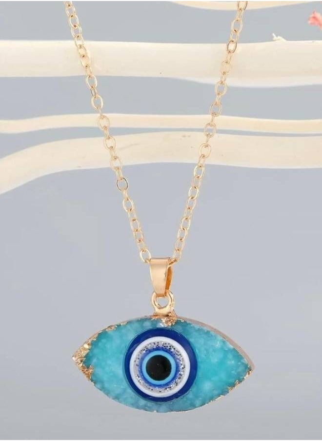 Elite Dose Gold Plated Evil Eye Turquoise Pendant Necklace for Women  - Image 1