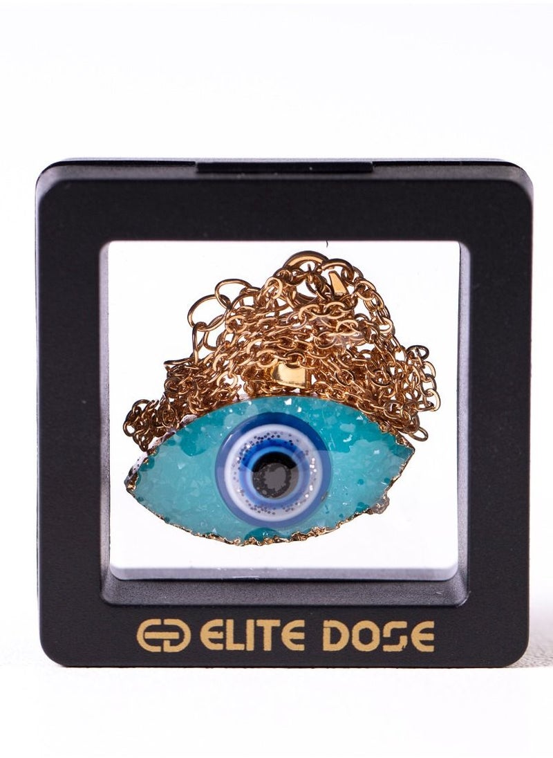 Elite Dose Gold Plated Evil Eye Turquoise Pendant Necklace for Women  - Image 4