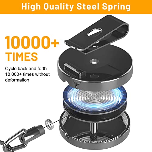 Selizo Metal Badge Reels - 3 Pcs Retractable Badge Holder with Belt Clip Key Ring for ID, Key, Name Card Holder - Image 2
