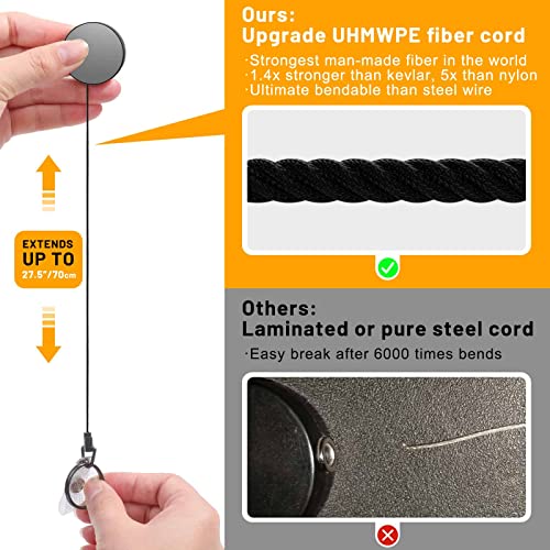 Selizo Metal Badge Reels - 3 Pcs Retractable Badge Holder with Belt Clip Key Ring for ID, Key, Name Card Holder - Image 3