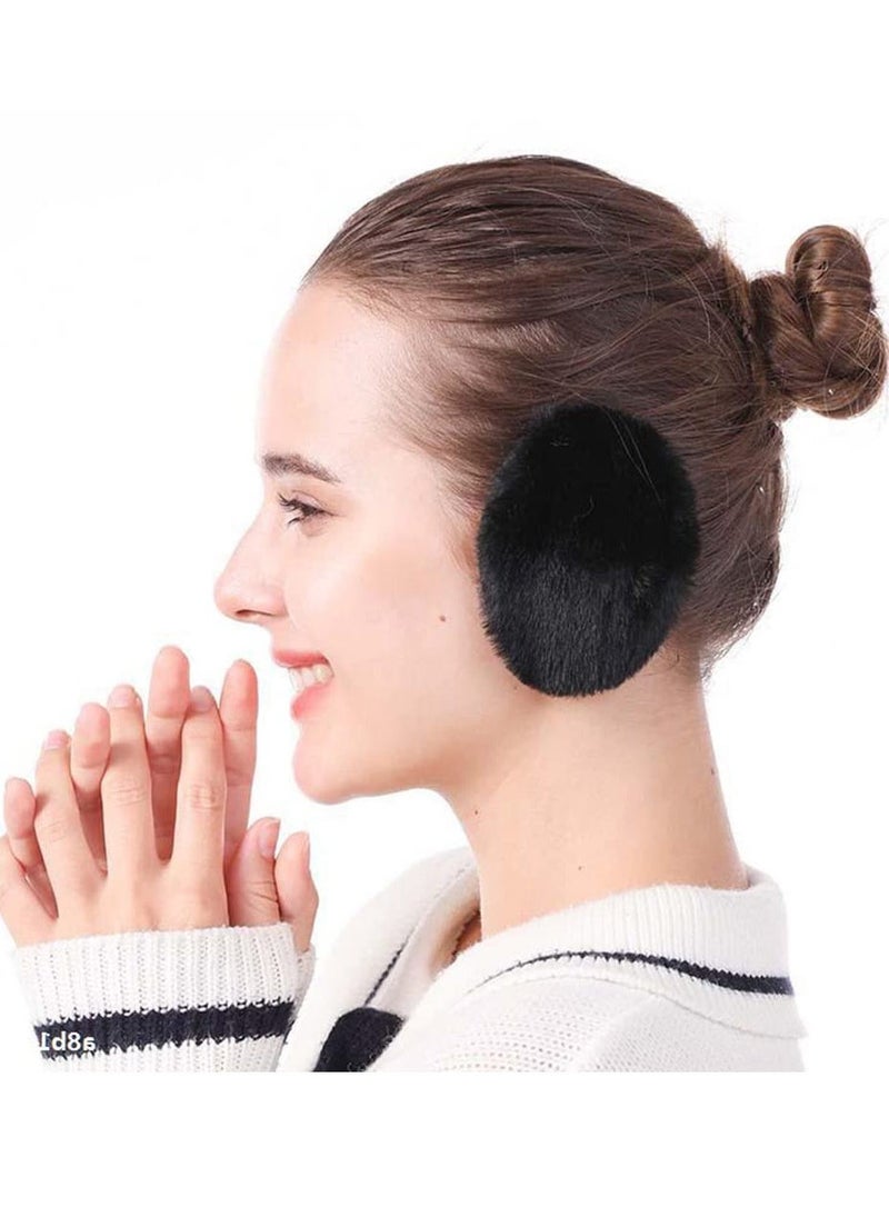 Excefore Fleece Ear Muffs, 3 Pairs Windproof Bandless Ear Warmers for Men Women - Image 2