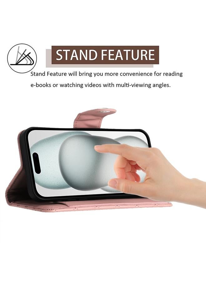 S-TOP Case For iPhone 15 Plus Rhombic Texture Flip Leather Phone Case with Lanyard - Image 3