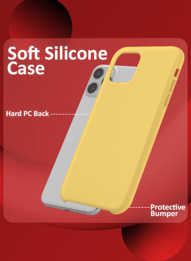 CATANES [for iPhone 11 Pro] 3 Pack Silicone Case and 2 Screen Protectors Shockproof Protective Case Anti Scratch Smooth Case Cover/Yellow - Image 2