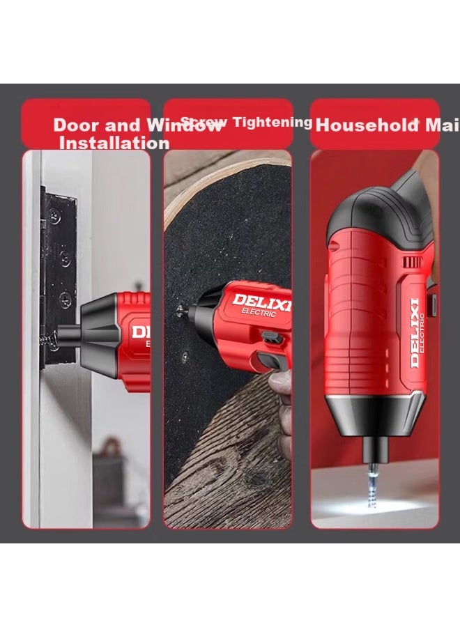 Delixi Delis Electric Screwdriver Rechargeable Small Household Set Strong Magnetic Screwdriver Batch Multifunctional Electric Screwdriver - Image 4