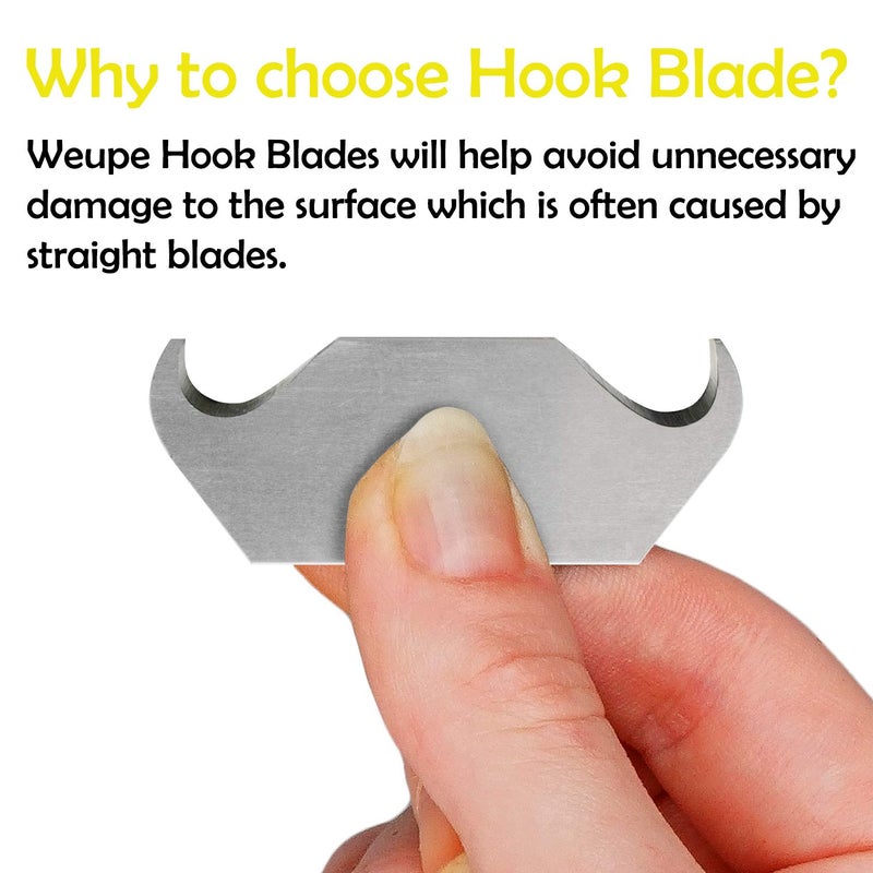 WEUPE Hook Blade Utility Knife with 5 Utility Hook Blades, Carpet Knife, Shingle Cutter Roofing Knife, Made in USA - Image 3