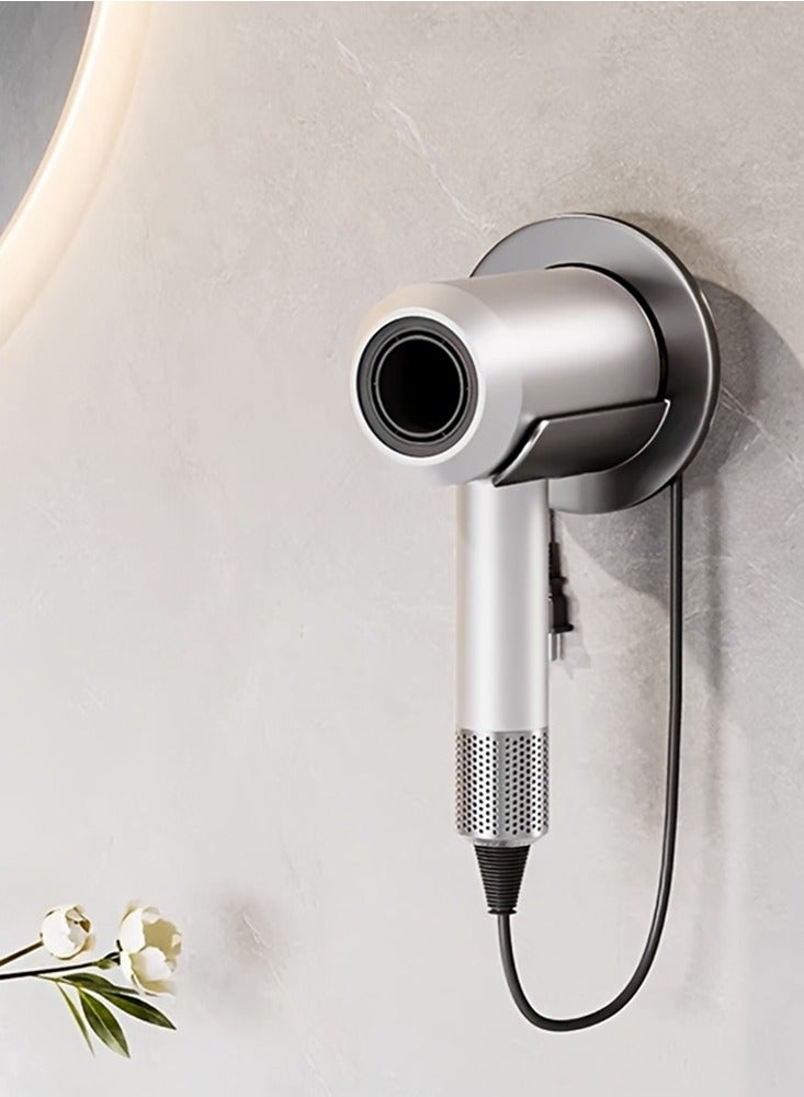Easy To Install Non Drill Hair Dryer Stand, Wall Mounted, Bathroom Non Holding Hair Dryer Stand, Convenient For Storage, Suitable For Dyson, Xiaomi, Etc - Image 1
