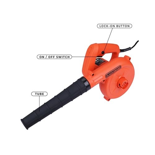 BLACK+DECKER BDB530-IN 530 W Corded Electric 2-in-1 Single Speed Air Blower & Vacuum Cleaner, 16000 RPM, 3.5 m3/min Air Volume, 3 Metre Cord Length, Ideal for DIY Activities at Home & Garden, Orange - Image 2