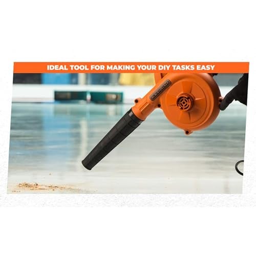 BLACK+DECKER BDB530-IN 530 W Corded Electric 2-in-1 Single Speed Air Blower & Vacuum Cleaner, 16000 RPM, 3.5 m3/min Air Volume, 3 Metre Cord Length, Ideal for DIY Activities at Home & Garden, Orange - Image 5