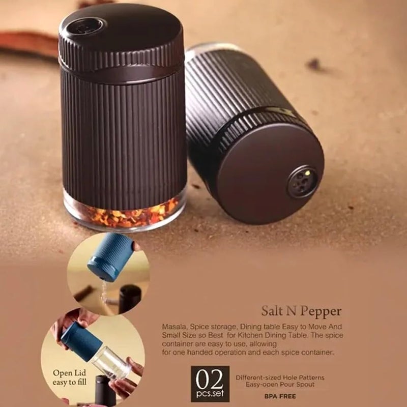 SUPERMOM Spice Box – Salt & Pepper Dispenser Set – Sleek Design Unbreakable Plastic Seasoning Shaker, BPA-Free & Reusable Easy Grip Seasoning Jars for Kitchen & Dining Tables & Restaurants (Plastic) - Image 4