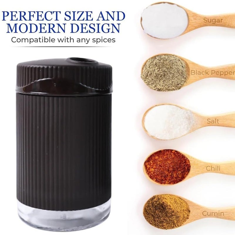 SUPERMOM Spice Box – Salt & Pepper Dispenser Set – Sleek Design Unbreakable Plastic Seasoning Shaker, BPA-Free & Reusable Easy Grip Seasoning Jars for Kitchen & Dining Tables & Restaurants (Plastic) - Image 3