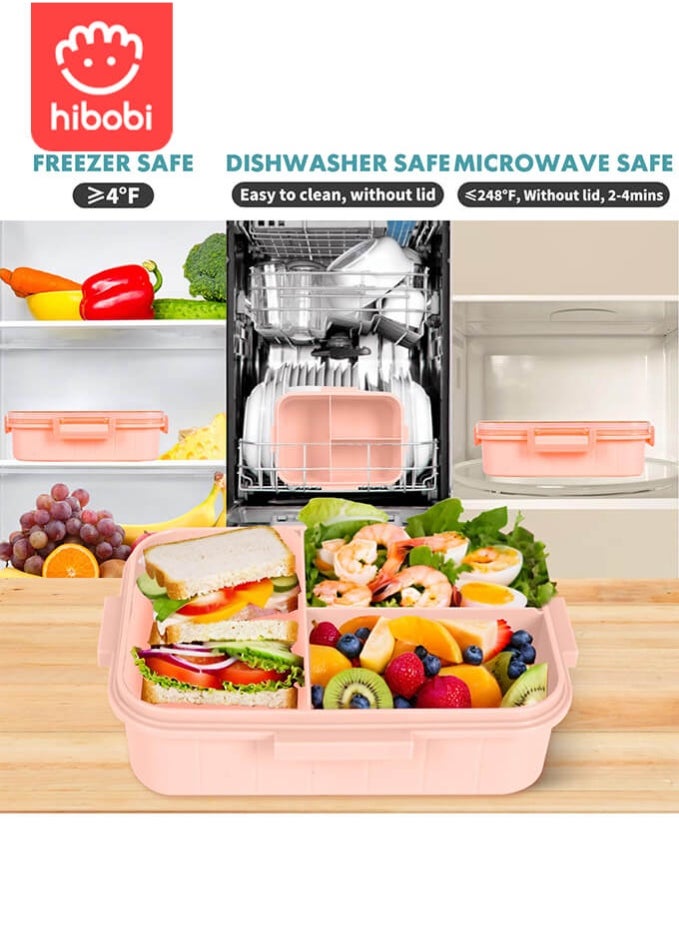 hibobi Leakproof Lunch Box for Girls with Unicorn, 3-Compartment Food Container, Easy to Open, Safe Material – Bento-Style Lunchbox with Gift Packaging for School & Travel  - Image 4
