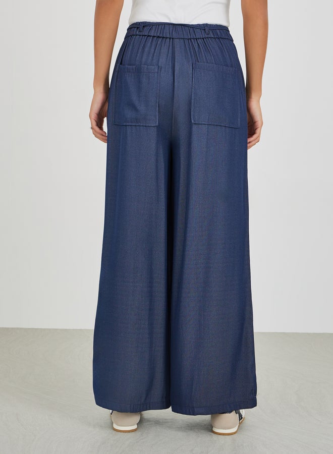 Styli Elasticated Waistband Wide Leg Jeans with Drawstring - Image 4