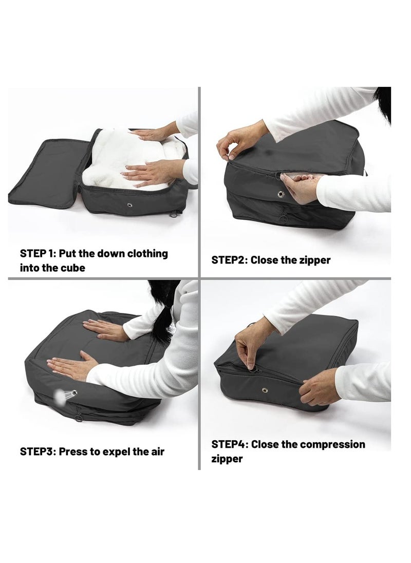 SYOSI - Extra Large Travel Bags Organizer for Luggage, 2 Pack Compression Packing Cubes for Travel, Expandable Storage Bag, Luggage Packing Organizers, Compression Cubes for Suitcases, Backpack, Black - Image 1