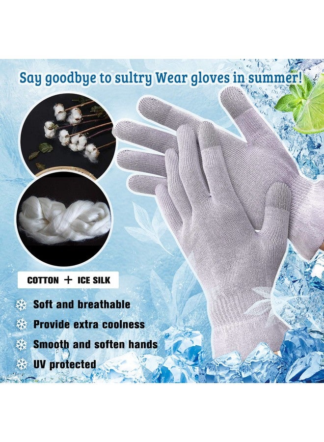 MIG4U Moisturizing Beauty Gloves Touchscreen Overnight Sleeping Glove for Women Dry Hands, Nighttime Lotion, Eczema, SPA, Cosmetic Treatment, Grey Purple 6 Pairs Size s/m - Image 4