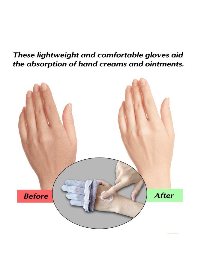 MIG4U Moisturizing Beauty Gloves Touchscreen Overnight Sleeping Glove for Women Dry Hands, Nighttime Lotion, Eczema, SPA, Cosmetic Treatment, Grey Purple 6 Pairs Size s/m - Image 2