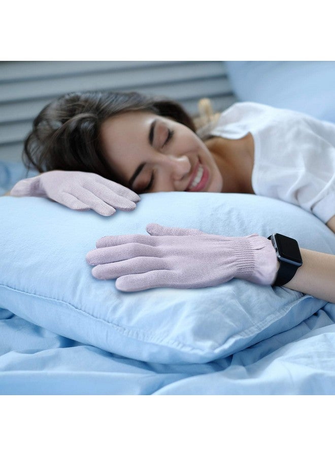 MIG4U Moisturizing Beauty Gloves Touchscreen Overnight Sleeping Glove for Women Dry Hands, Nighttime Lotion, Eczema, SPA, Cosmetic Treatment, Grey Purple 6 Pairs Size s/m - Image 5