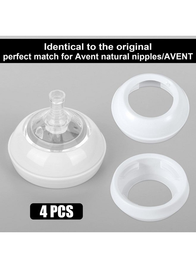 4pcs Replacement Baby Bottle Nipple Rings for Avent Bottles, Baby Bottle Screw Rings BPA-Free Bottle Nipple Collars Rings Compatible with Avent Natural Plastic & Glass Bottles