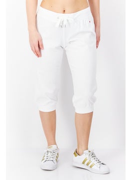Women Sportswear Fit Brand Logo Training Capri Pants, White