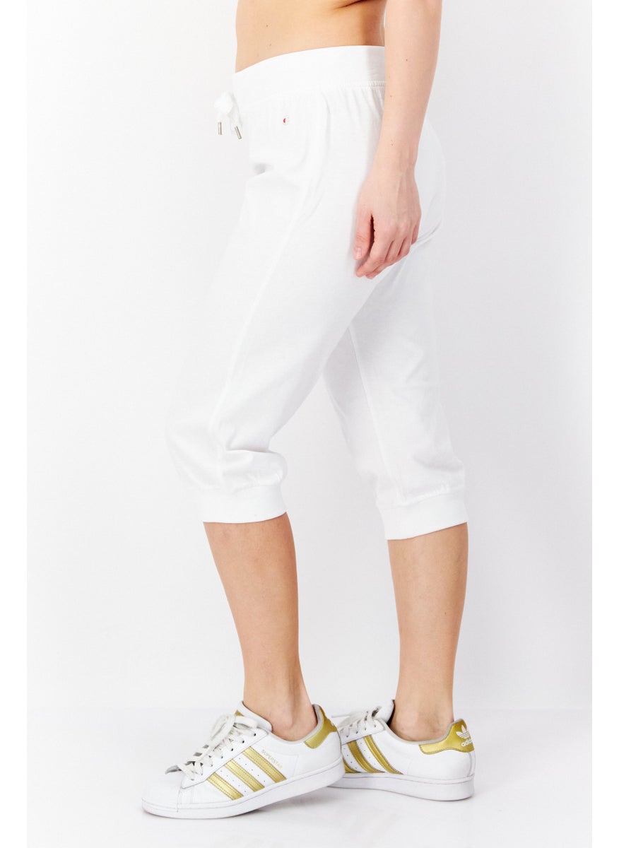 Champion - Women Sportswear Fit Brand Logo Training Capri Pants, White - Image 1