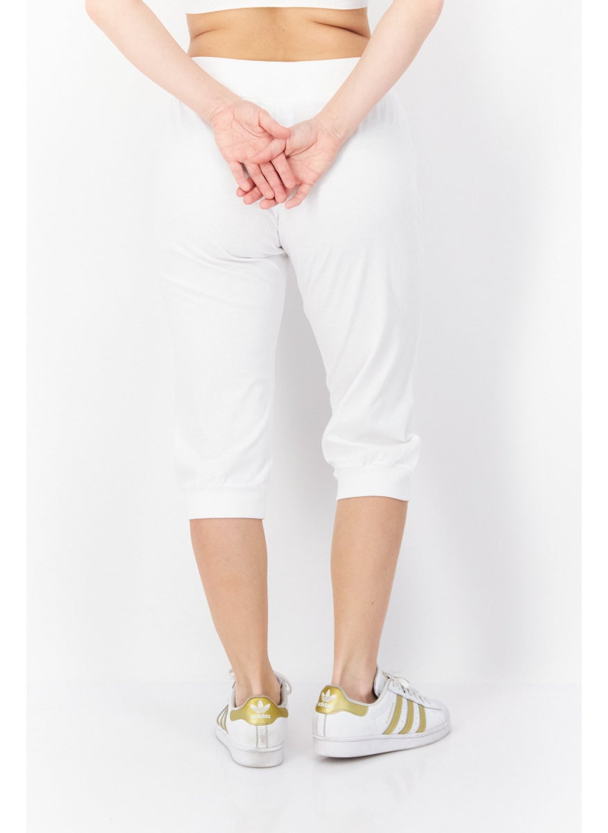 Champion - Women Sportswear Fit Brand Logo Training Capri Pants, White - Image 1