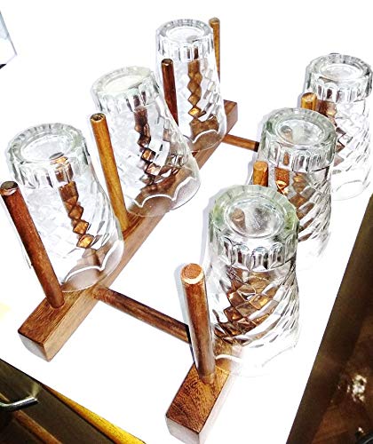 ARMAN SPOONS Believe in Quality Handmade 6 Grids Seesham Wooden Kitchen Holder Dish Storage Tray Rack Drainer Plate Stand Books Stand Cup Stand Rack Multipurpose - Image 3