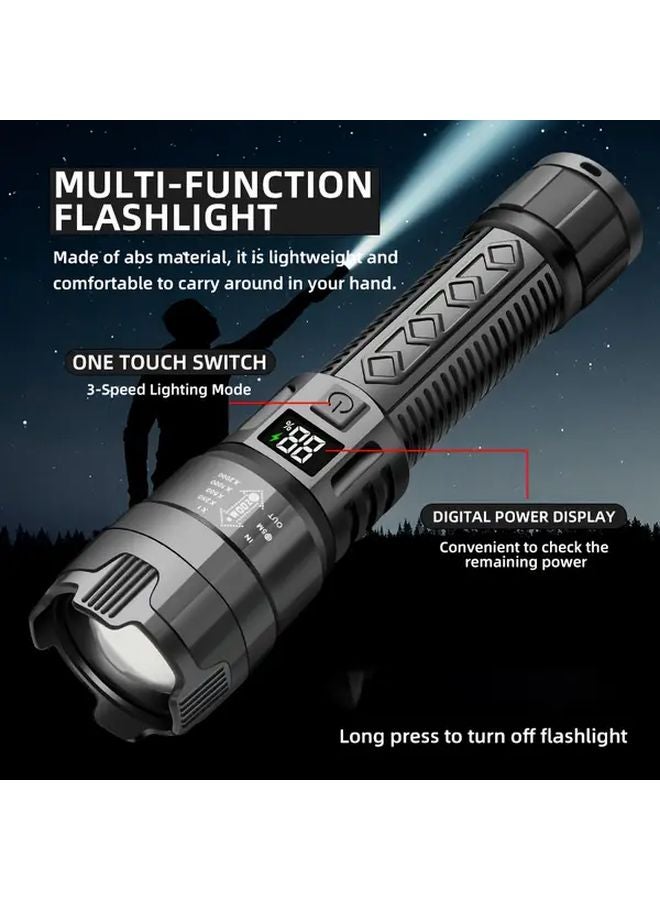 USB Rechargeable Flashlight With Adjustable Brightness Hands Free For Camping Emergency - Image 5