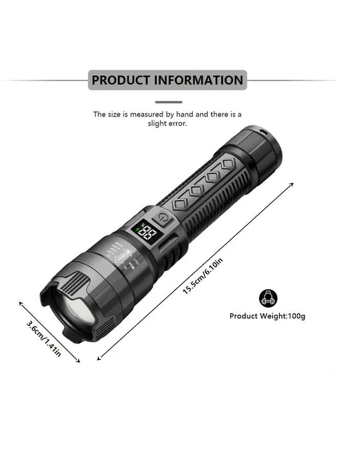 USB Rechargeable Flashlight With Adjustable Brightness Hands Free For Camping Emergency - Image 4