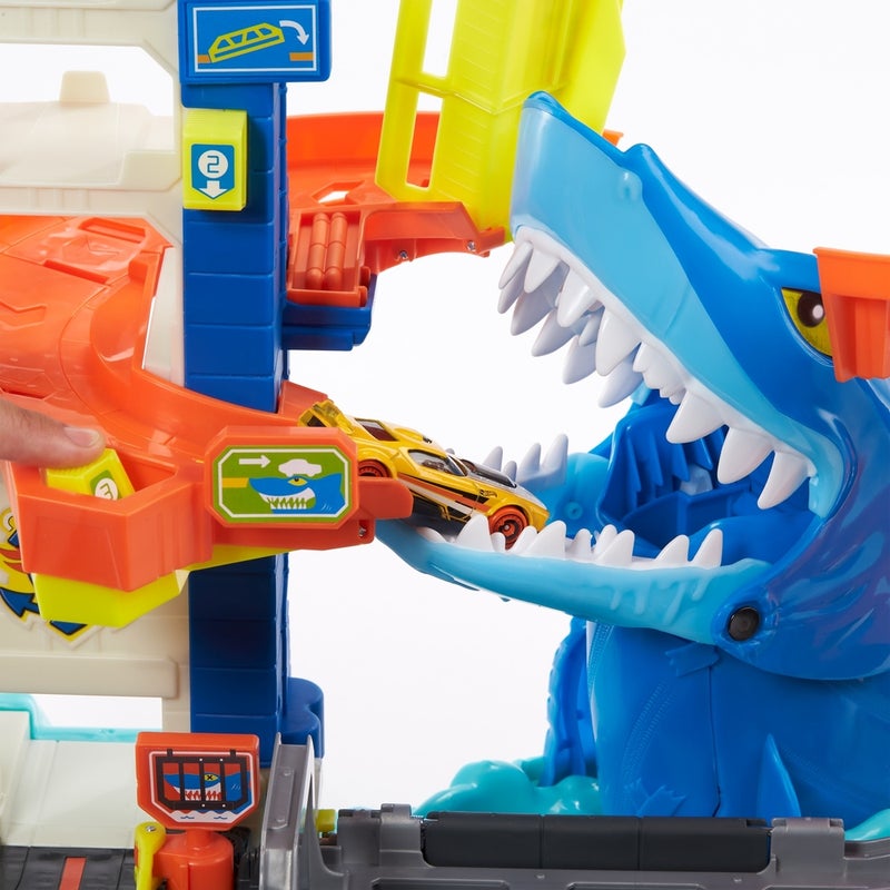 Mattel Games Mattel - Hot Wheels City Shark Escape Track Set with 1/64 Car Playset - HDP06 - Image 4